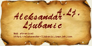 Aleksandar Ljubanić vizit kartica